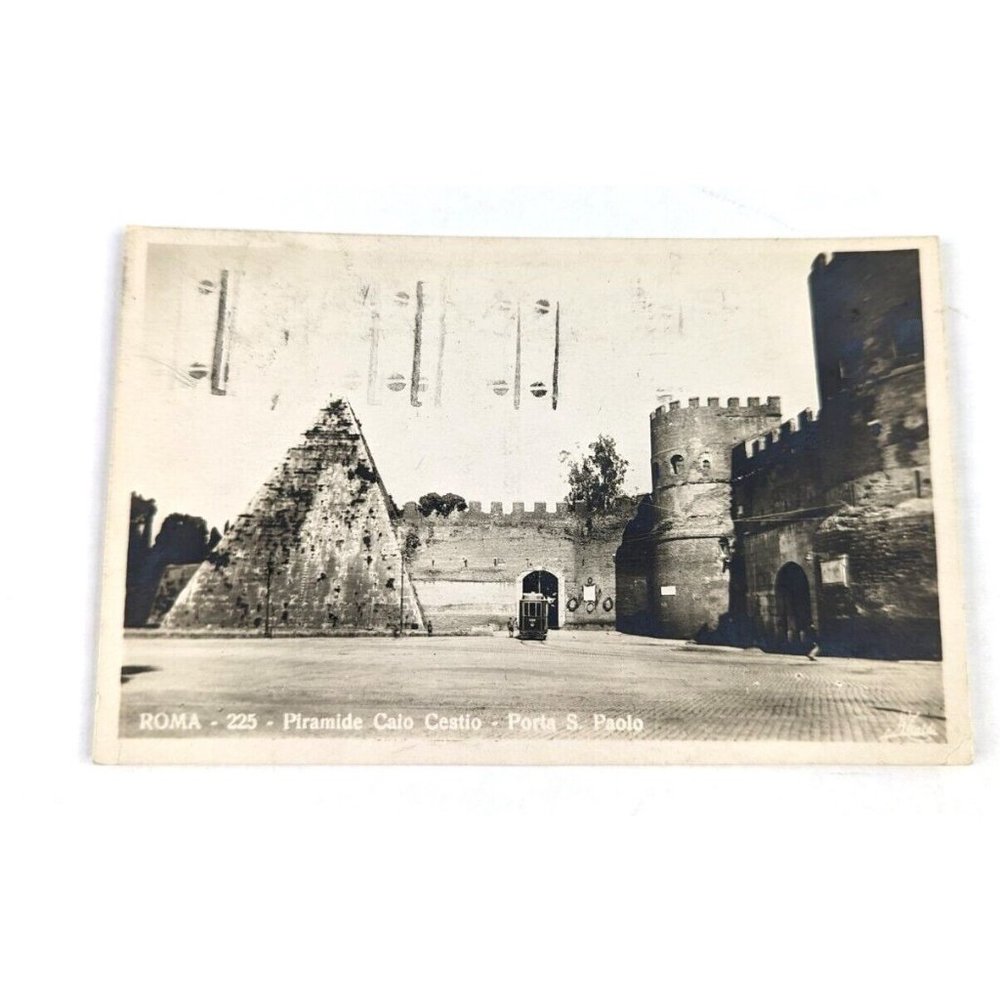 Vintage Postcard Rome Italy Pyramid of Caius Cestius Europe Piramide Cestia